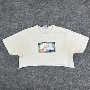 Billionaire Boys Club T-Shirt Womens Size L Cream Cropped Graphic Casual Tee